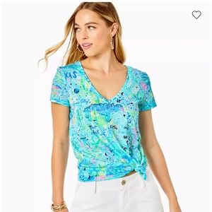 Lilly Pulitzer Etta V-Neck Texas Top